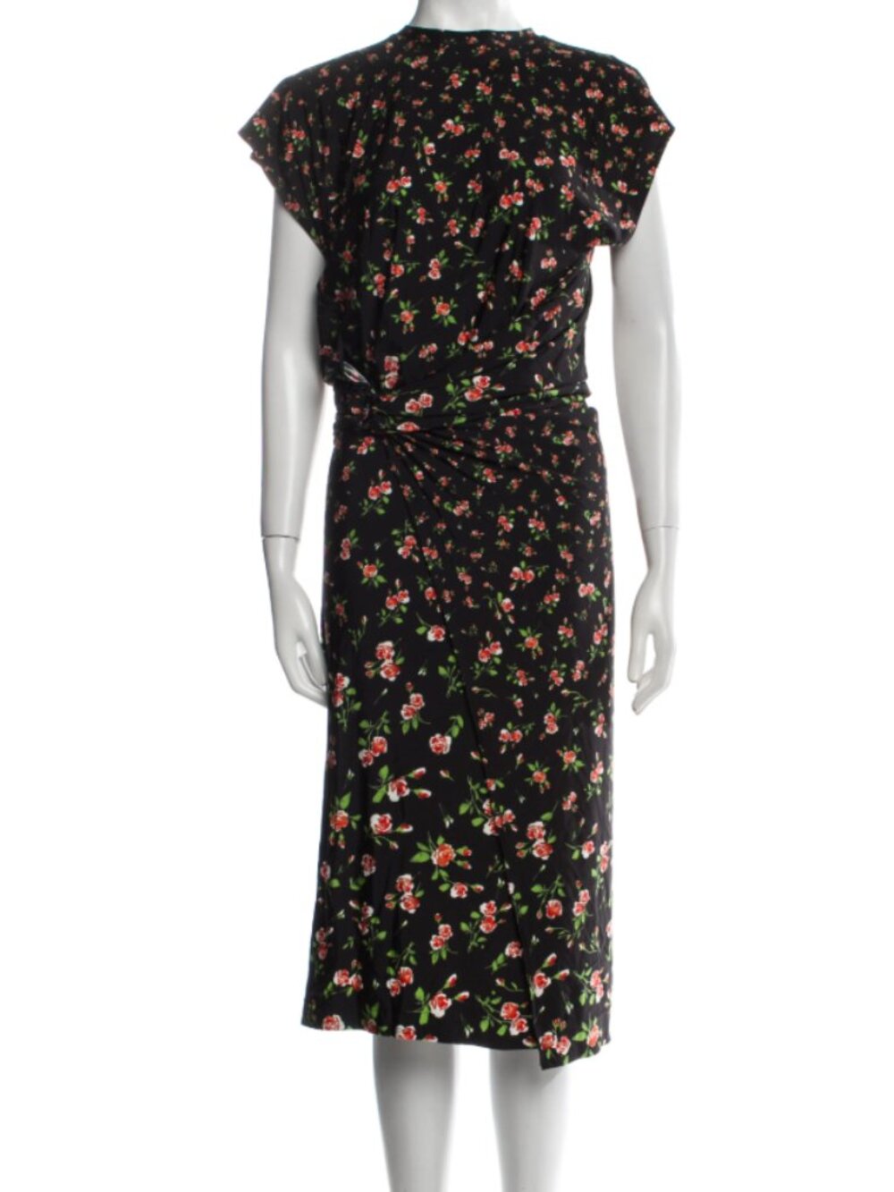 Paco Rabanne Floral Print Long Dress SIZE 36 Size Small US4